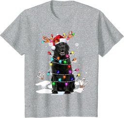 Black Labrador Retriever Christmas Dog Reindeer Santa Xmas T-Shirt