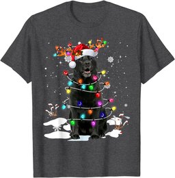 Black Labrador Retriever Christmas Dog Reindeer Santa Xmas T-Shirt
