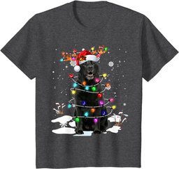 Black Labrador Retriever Christmas Dog Reindeer Santa Xmas T-Shirt
