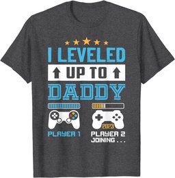 Vintage Leveled Up To Daddy Funny Promoted To Dad T-Shirt