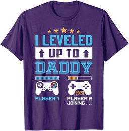 Vintage Leveled Up To Daddy Funny Promoted To Dad T-Shirt