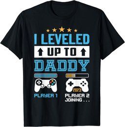 Vintage Leveled Up To Daddy Funny Promoted To Dad T-Shirt