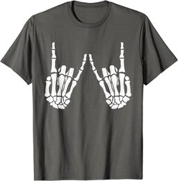 Skeleton Hand Gestures - Rock Skeleton Hands - Halloween T-Shirt