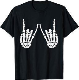 Skeleton Hand Gestures - Rock Skeleton Hands - Halloween T-Shirt