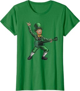 St Patrick's Day Rock and Roll Leprechaun Guitar Shirt T-Shirt
