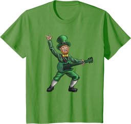 St Patrick's Day Rock and Roll Leprechaun Guitar Shirt T-Shirt