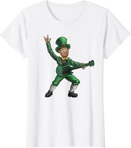 St Patrick's Day Rock and Roll Leprechaun Guitar Shirt T-Shirt