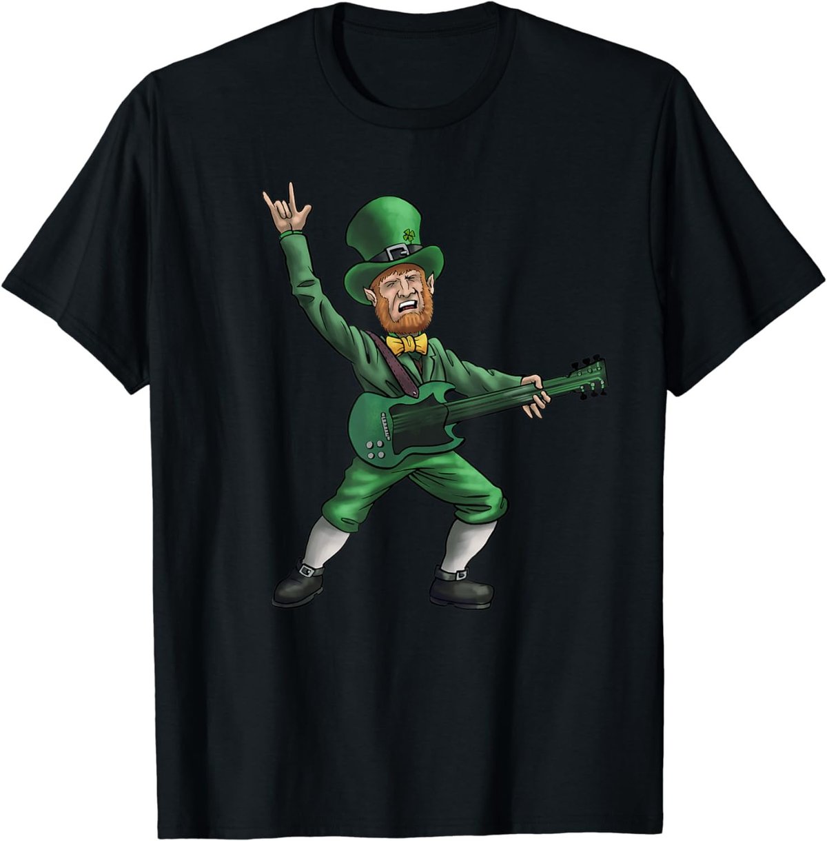 St Patrick's Day Rock and Roll Leprechaun Guitar Shirt T-Shirt