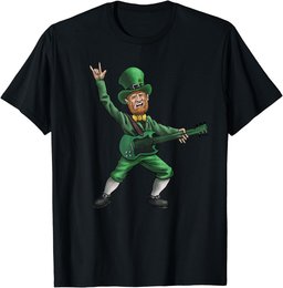 St Patrick's Day Rock and Roll Leprechaun Guitar Shirt T-Shirt