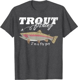 Mens I'm a Fly Guy Funny Fisherman Gift for Men Trout Fishing T-Shirt