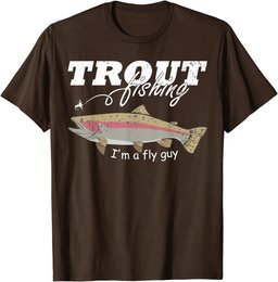 Mens I'm a Fly Guy Funny Fisherman Gift for Men Trout Fishing T-Shirt