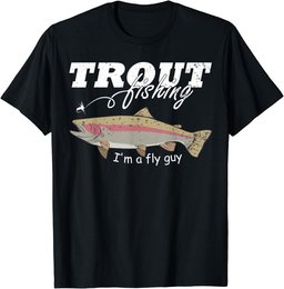 Mens I'm a Fly Guy Funny Fisherman Gift for Men Trout Fishing T-Shirt