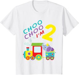 Youth Train Choo Choo I'm 2 Year Old Toddler 2nd Birthday Gift T-Shirt