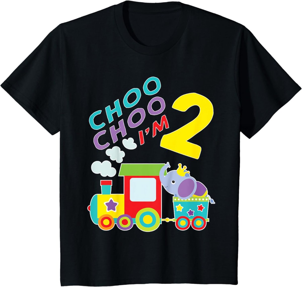 Youth Train Choo Choo I'm 2 Year Old Toddler 2nd Birthday Gift T-Shirt