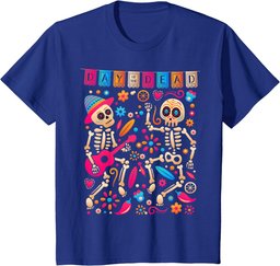 Colorful Dancing Mexican Skeletons - Cute Day Of The Dead T-Shirt