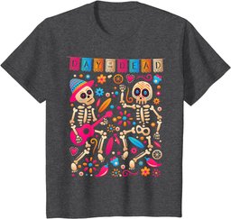 Colorful Dancing Mexican Skeletons - Cute Day Of The Dead T-Shirt