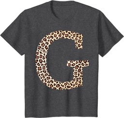 letter G leopard skin print pattern initial name monogram T-Shirt