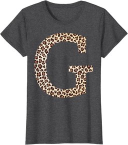 letter G leopard skin print pattern initial name monogram T-Shirt