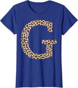 letter G leopard skin print pattern initial name monogram T-Shirt