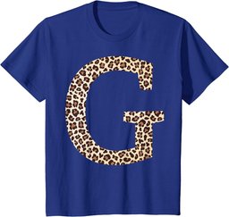letter G leopard skin print pattern initial name monogram T-Shirt