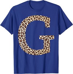 letter G leopard skin print pattern initial name monogram T-Shirt