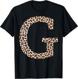 letter G leopard skin print pattern initial name monogram T-Shirt