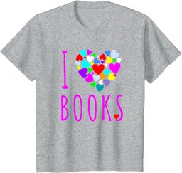 I Love Books T Shirt Heart Love Reading Shirt Book Club T-Shirt