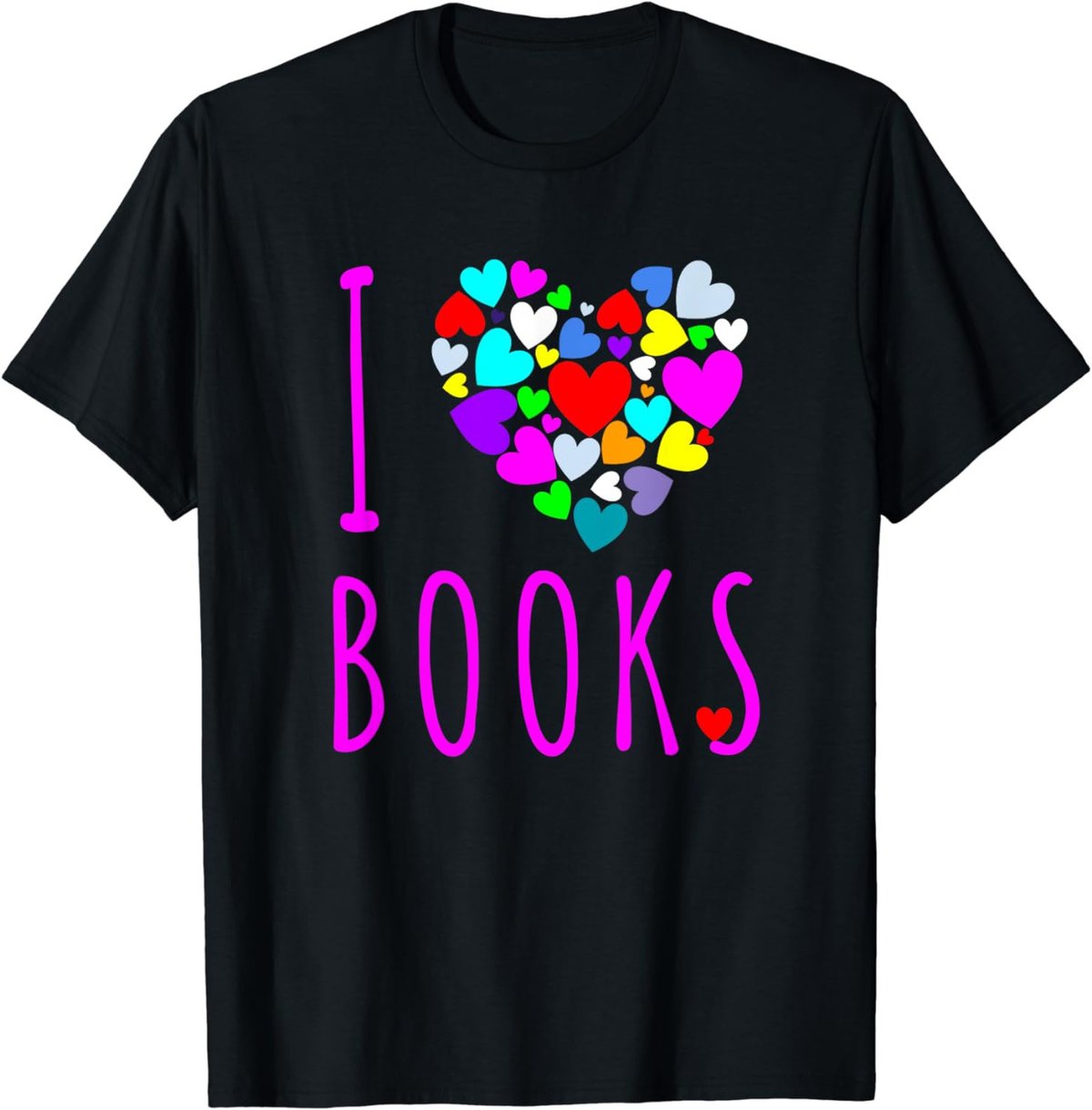 I Love Books T Shirt Heart Love Reading Shirt Book Club T-Shirt