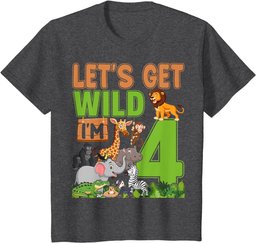 4 Year Old Zoo Birthday Safari Jungle Animal 4th Birthday T-Shirt