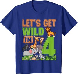 4 Year Old Zoo Birthday Safari Jungle Animal 4th Birthday T-Shirt