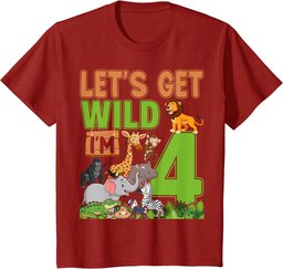 4 Year Old Zoo Birthday Safari Jungle Animal 4th Birthday T-Shirt