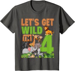 4 Year Old Zoo Birthday Safari Jungle Animal 4th Birthday T-Shirt
