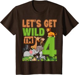 4 Year Old Zoo Birthday Safari Jungle Animal 4th Birthday T-Shirt
