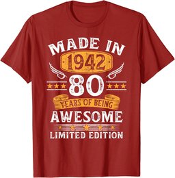 Made In 1942 80 Years Old Gifts 80th Birthday Gift For Men T-Shirt