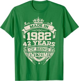 Vintage Made In 1982 42 Years Of Being Awesome Birthday Men T-Shirt