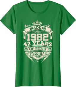 Vintage Made In 1982 42 Years Of Being Awesome Birthday Men T-Shirt