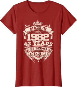 Vintage Made In 1982 42 Years Of Being Awesome Birthday Men T-Shirt