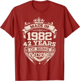 Vintage Made In 1982 42 Years Of Being Awesome Birthday Men T-Shirt