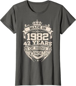 Vintage Made In 1982 42 Years Of Being Awesome Birthday Men T-Shirt