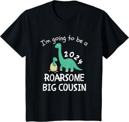 Youth I'm Going To Be A Roarsome Big Cousin 2024 Dinosaur Promoted T-Shirt
