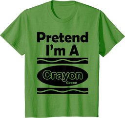 Pretend I'm A Crayon Green Funny Halloween Party Costume T-Shirt