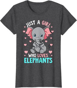 Elephant T Shirt Kids Women Just A Girl Who Loves Elephants T-Shirt