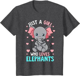 Elephant T Shirt Kids Women Just A Girl Who Loves Elephants T-Shirt