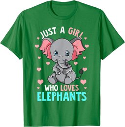 Elephant T Shirt Kids Women Just A Girl Who Loves Elephants T-Shirt