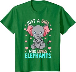 Elephant T Shirt Kids Women Just A Girl Who Loves Elephants T-Shirt