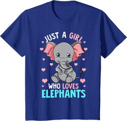Elephant T Shirt Kids Women Just A Girl Who Loves Elephants T-Shirt