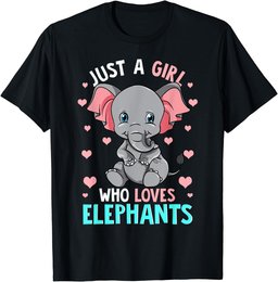 Elephant T Shirt Kids Women Just A Girl Who Loves Elephants T-Shirt