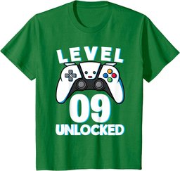 Level 9 Unlocked 9th Birthday Gaming Gamer Boys T-Shirt