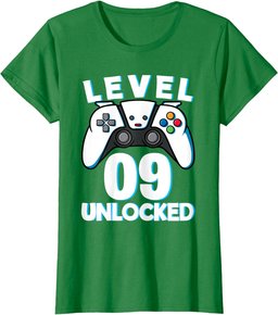 Level 9 Unlocked 9th Birthday Gaming Gamer Boys T-Shirt