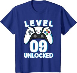 Level 9 Unlocked 9th Birthday Gaming Gamer Boys T-Shirt